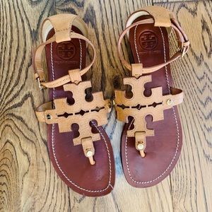 Tory Burch Phoebe Logo Flat Thong Sandal 7 1/2
